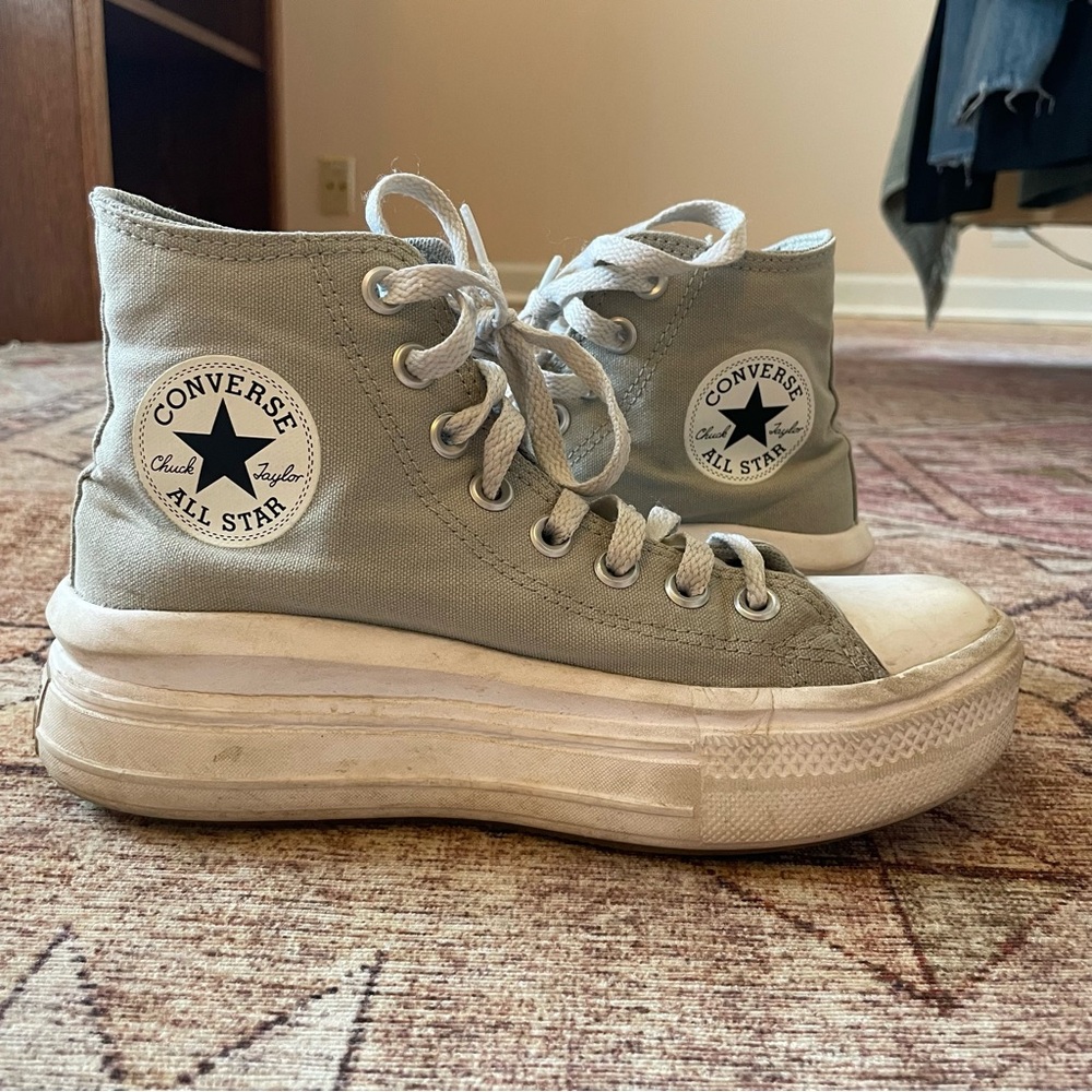 Converse All Star Move Platform High-Top Sneakers - Sage Green - Picture 7 of 11